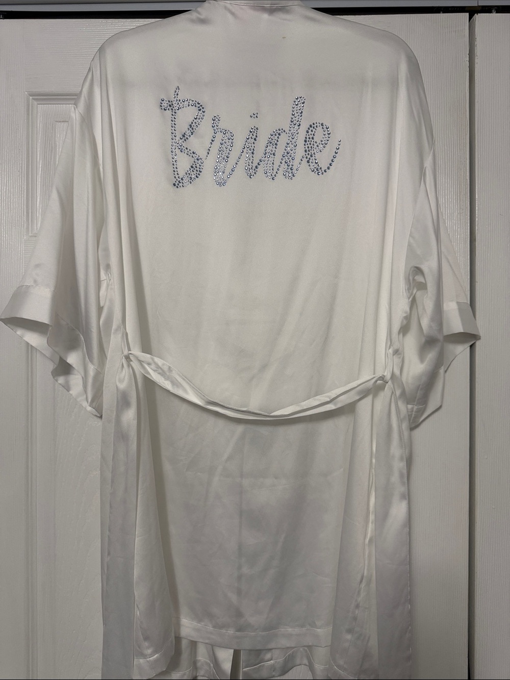Victoria's Secret White Satin 'Bride' Embellished Robe
